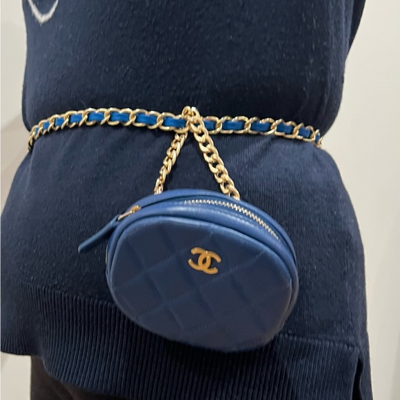 CHANEL Handbags - 💙 host pick 💙 Blue quilted Chanel mini bag / belt bag